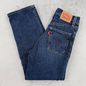 Levis Ribcage Straight Jeans Womens Indigo High Rise Button Fly Size W 26 L 27
